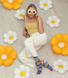 FUN DAISY COLOURFUL FLOWER PATTERN SOCKS WOMEN UPTOWN SOX