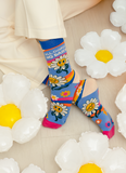 FUN DAISY COLOURFUL FLOWER PATTERN SOCKS WOMEN UPTOWN SOX