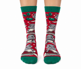 CHRISTMAS HIPPO WOMEN'S CREW SOCKS - UPTOWN SOX