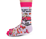 FUNNY GIRL DECISIONS SHOPPING PINK WOMEN SOCKS UPTOWN SOX