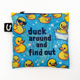 Yellow Duck Bath Bubble Pattern Foldable Packable Tote Bag