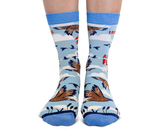FUNNY CANADA GOOSE FLYING FLOCK PRINT SOCKS WOMEN UPTOWN SOX