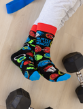 FUNNY NOVELTY GYM BRO - MEN'S CREW SOCKS - UPTOWN SOX