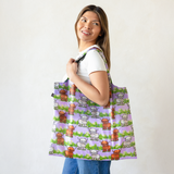 Cute Highland Cows Foldable Packable Tote Bag - Uptown Sox
