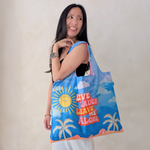 Live Laugh Leave Funny Print Foldable Packable Tote Bag
