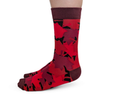 RED CANADA MAPLE LEAF PATTERN SOCKS WOMEN UPTOWN SOX