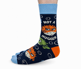 FUNNY NOVELTY PUFFER FISH - NOT A HUGGER - MEN'S CREW SOCKS - UPTOWN SOX
