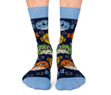 FUNNY NOVELTY PUFFER FISH - NOT A HUGGER - MEN'S CREW SOCKS - UPTOWN SOX