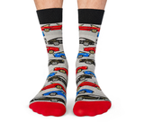 FUNNY NOVELTY CARS MEN'S CREW SOCKS - UPTOWN SOX