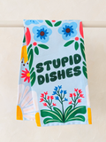 COLOURFUL FLORAL FUNNY DISHES KITCHEN TEA TOWEL UPTOWN SOX