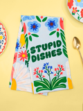 COLOURFUL FLORAL FUNNY DISHES KITCHEN TEA TOWEL UPTOWN SOX