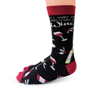 WOMENS-CREW NOVELTY-CHRISTMAS-WINE-SOCKS -UPTOWN SOX