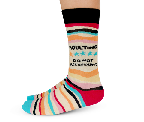 FUNNY ADULTING WOMENS CREW SOCKS - UPTOWN SOX