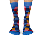 FUN WAVY MULTI COLOURED CHECKERED SOCKS -  UPTOWN SOX