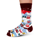 PRETTY CHRISTMAS VILLAGE WOMENS CREW NOVELTY SOCKS - UPTOWN SOX