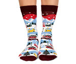PRETTY CHRISTMAS VILLAGE WOMENS CREW NOVELTY SOCKS - UPTOWN SOX