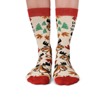 WOMEN'S NOVELTY CREW CANADIAN MOOSE SOCKS - 
