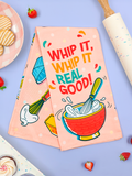 CUTE BAKING DESSERT WHIP KITCHEN DISH TOWEL UPTOWN SOX 