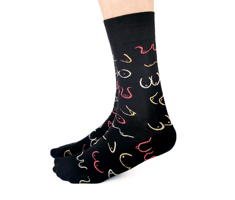 Mens Breast Boob Novelty Socks - Uptown Sox
