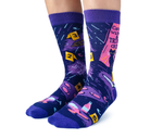 Cats, wine and crime fun novelty women's socks - Uptown Sox