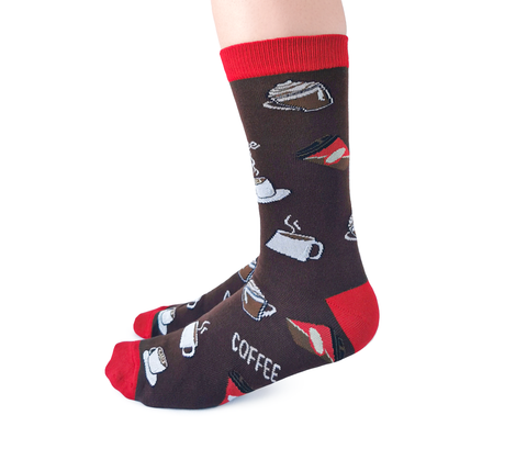 WOMENS-CREW NOVELTY-COFFEE-SOCKS