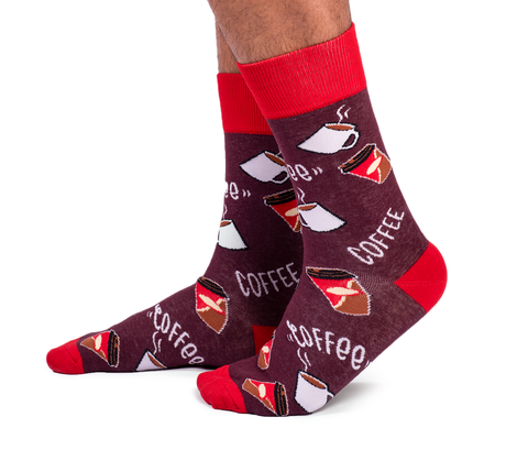 MENS-CREW NOVELTY-COFFEE-SOCKS