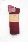 MADE IN CANADA MENS MERINO WOOL RED BLACK SOCKS