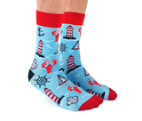 Novelty Nautical Men's Crew Socks - Uptown Sox