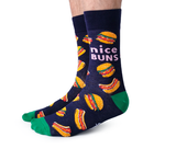 UPTOWN SOX - NICE BUNS HAMBURGER HOT DOG  -MEN NOVELTY SOCKS