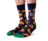 UPTOWN SOX - NICE BUNS HAMBURGER HOT DOG  -MEN NOVELTY SOCKS