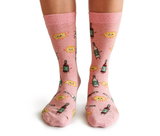Womens Fun Wine and Cheese Socks