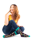 WOMENS-CREW NOVELTY-LEMON-SOCKS