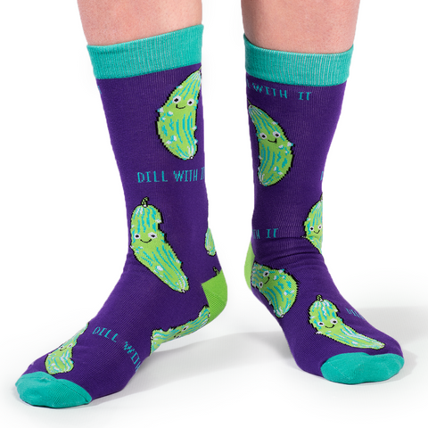 WOMENS-CREW NOVELTY-PICKLE-SOCKS